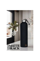 Matte Black Motivasyon Borosilikat Matara 600 ML